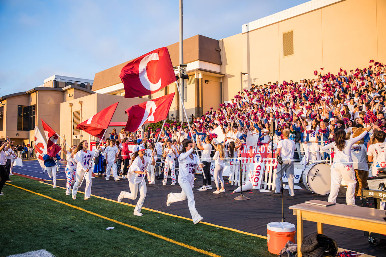 Football game at night